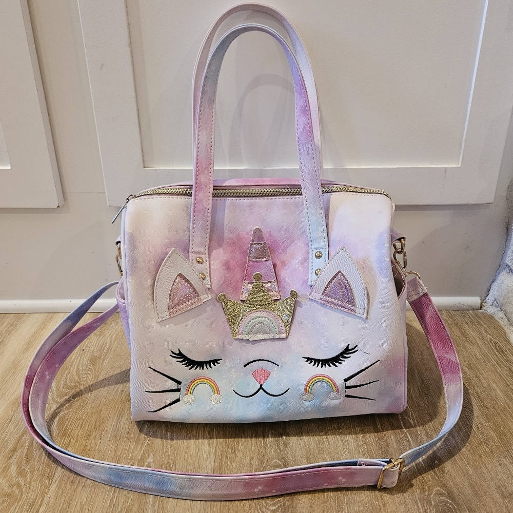 Under one sky girl's weekender bag pastel tie dye caticorn carry on overnight